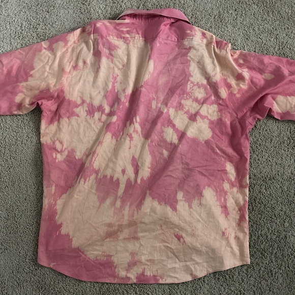 Pink Tie Dye Button Up Shirt - Picture 7 of 8